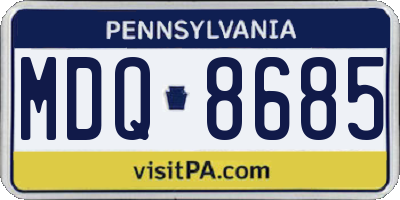 PA license plate MDQ8685