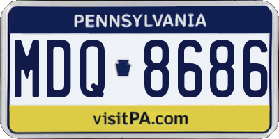 PA license plate MDQ8686