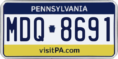 PA license plate MDQ8691