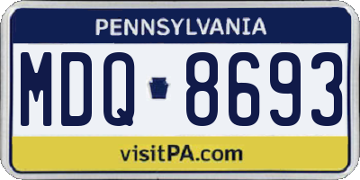 PA license plate MDQ8693