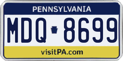 PA license plate MDQ8699