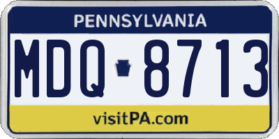 PA license plate MDQ8713