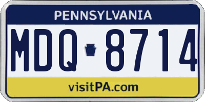 PA license plate MDQ8714