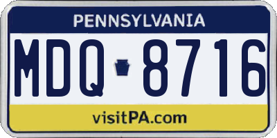 PA license plate MDQ8716