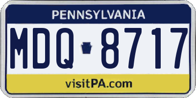 PA license plate MDQ8717