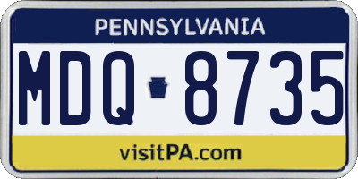 PA license plate MDQ8735