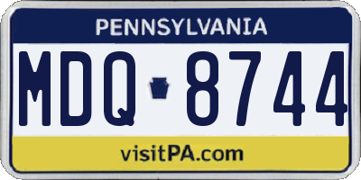 PA license plate MDQ8744