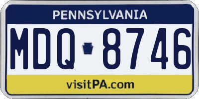 PA license plate MDQ8746