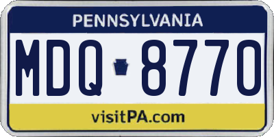 PA license plate MDQ8770