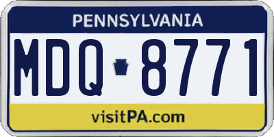 PA license plate MDQ8771