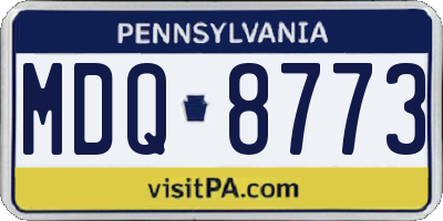 PA license plate MDQ8773