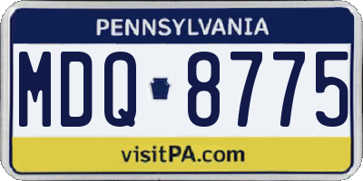 PA license plate MDQ8775