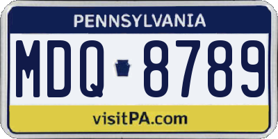 PA license plate MDQ8789