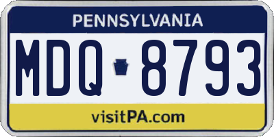 PA license plate MDQ8793