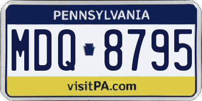 PA license plate MDQ8795