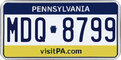 PA license plate MDQ8799