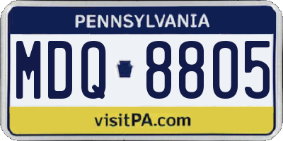 PA license plate MDQ8805