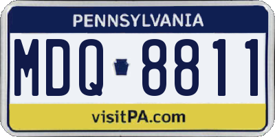 PA license plate MDQ8811