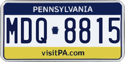 PA license plate MDQ8815