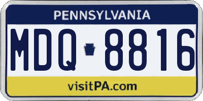 PA license plate MDQ8816