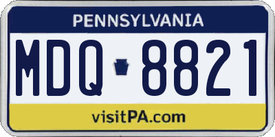 PA license plate MDQ8821