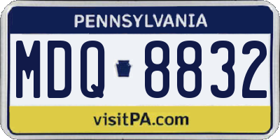 PA license plate MDQ8832