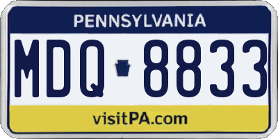 PA license plate MDQ8833