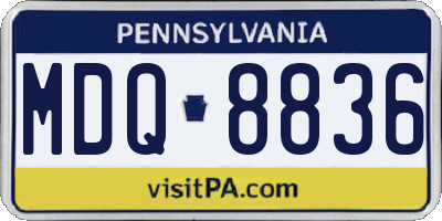 PA license plate MDQ8836