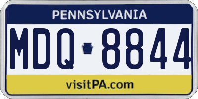 PA license plate MDQ8844