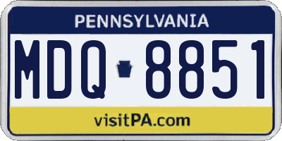 PA license plate MDQ8851