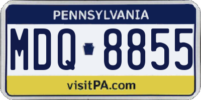PA license plate MDQ8855
