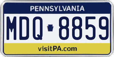 PA license plate MDQ8859