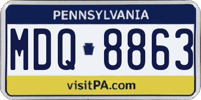PA license plate MDQ8863