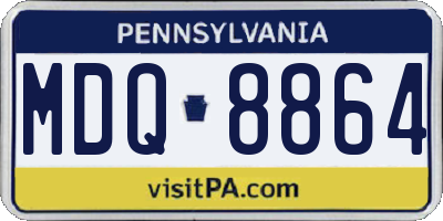 PA license plate MDQ8864