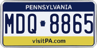 PA license plate MDQ8865