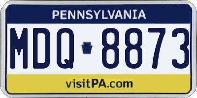 PA license plate MDQ8873
