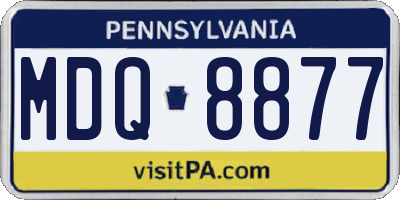 PA license plate MDQ8877