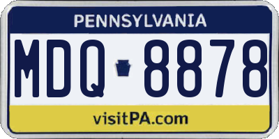 PA license plate MDQ8878