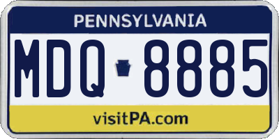 PA license plate MDQ8885