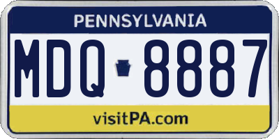 PA license plate MDQ8887