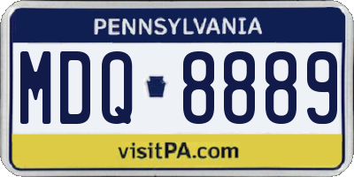 PA license plate MDQ8889