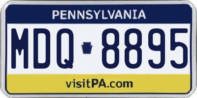 PA license plate MDQ8895