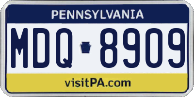 PA license plate MDQ8909
