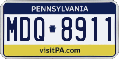 PA license plate MDQ8911