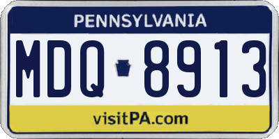 PA license plate MDQ8913