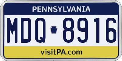 PA license plate MDQ8916
