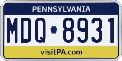 PA license plate MDQ8931