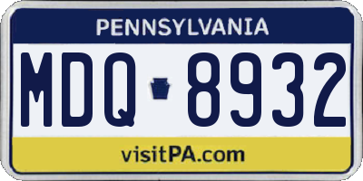 PA license plate MDQ8932
