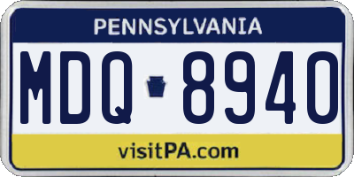 PA license plate MDQ8940