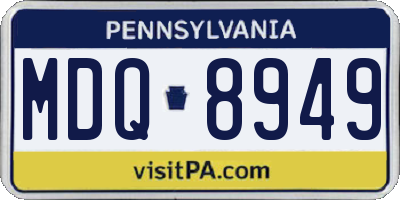 PA license plate MDQ8949